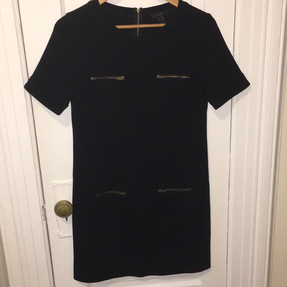 J.Crew black dress with gold zippers - Picture 4 of 7